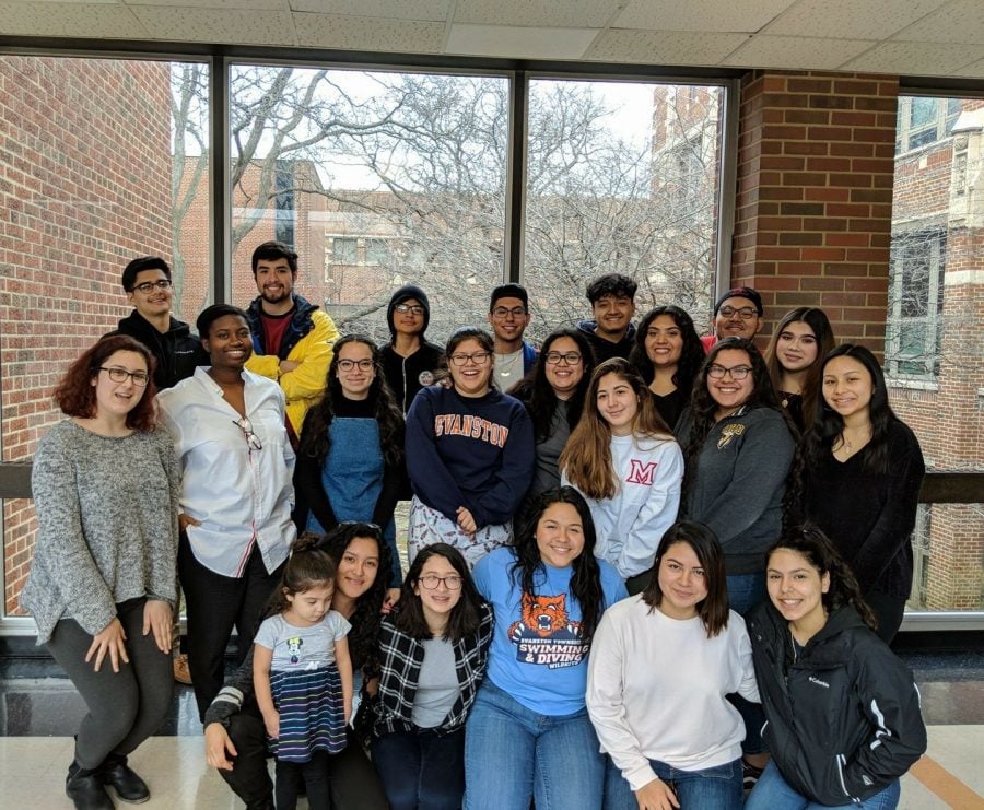 NU and ETHS students prepare for their upcoming Latinx summit. Students conducted research throughout the 2017-2018 school year to present at the summit, which will be held Friday.