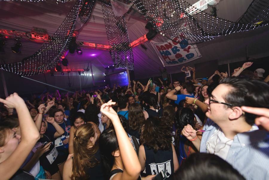 Northwestern students pack the tent for Dance Marathon in 2017. This year, NUDM will benefit Cradles to Crayons, which provides supplies for low-income kids in the Chicago area.