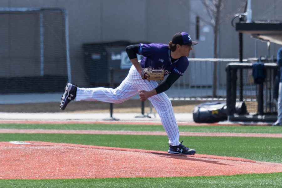 Jack Pagliarni throws another pitch. The freshman and Northwestern’s other starters have been relied on heavily this season.