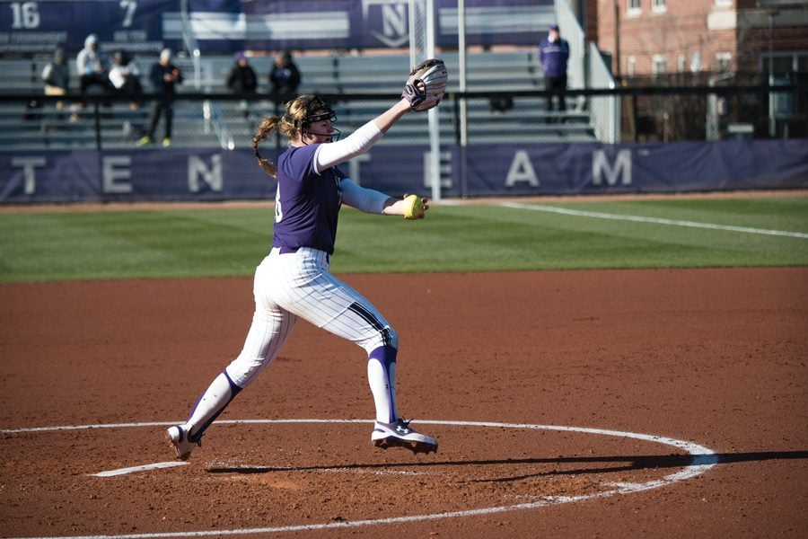 Morgan Newport throws a pitch. The sophomore pitcher hurled a three-hit, 1-run gem in Wednesday’s win.