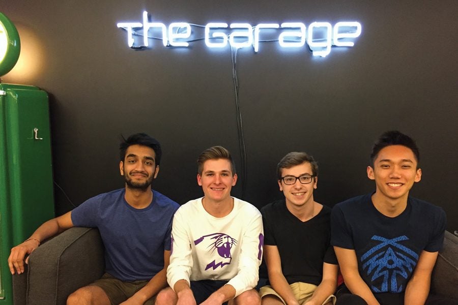 From left to right: Northwestern students Yash Agrawal, Peter Dorward, Nico Finkelstein and Sanfeng Wang. The four students are part of Litterbox, a startup that aims to give students an affordable summer storage option.