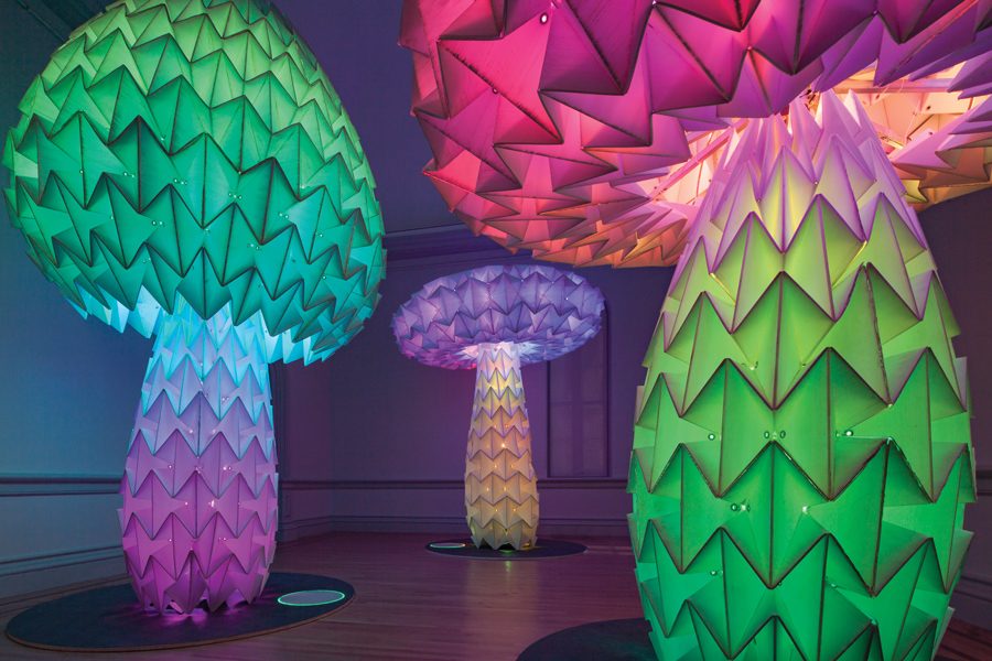 “Shrumen Lumen” at the Smithsonian American Art Museum’s Renwick Gallery is a part of the exhibition “No Spectators: The Art of Burning Man.” Northwestern alum Bomani McClendon contributed to this project, which is on display from March 30 to Jan. 21, 2019.