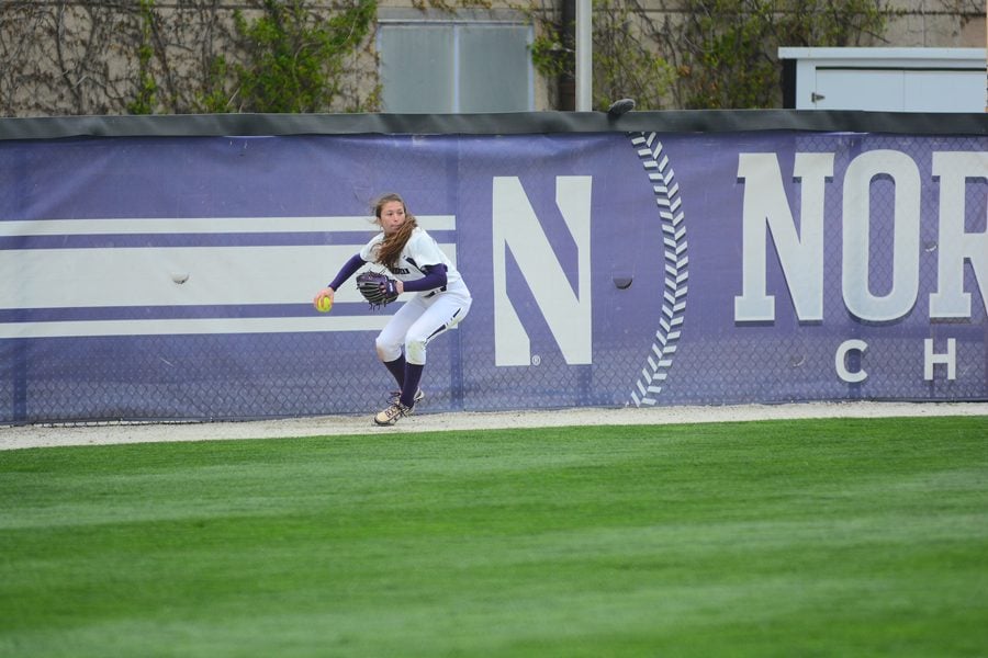 Sabrina Rabin fields a hit at the fence during her 2015 freshman season. Rabin’s defensive abilities were an underrated part of her game.