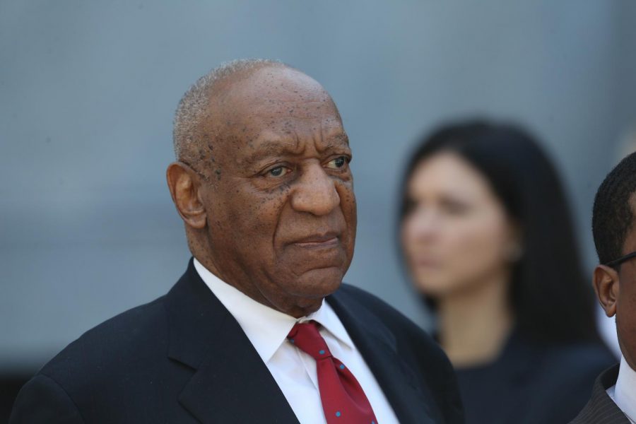 Bill Cosby walks out of the Montgomery County Courthouse on Thursday, April 26, 2018 in Norristown, Pa. after learning a jury found him guilty of sexual assault. Northwestern’s Board of Trustees will discuss the status of Cosby’s honorary degree before commencement in June.