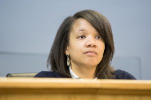 Ald. Robin Rue Simmons (5th) at a City Council meeting in May. The council approved a commission’s recommendations for reparations, including housing assistance programs for black residents.
