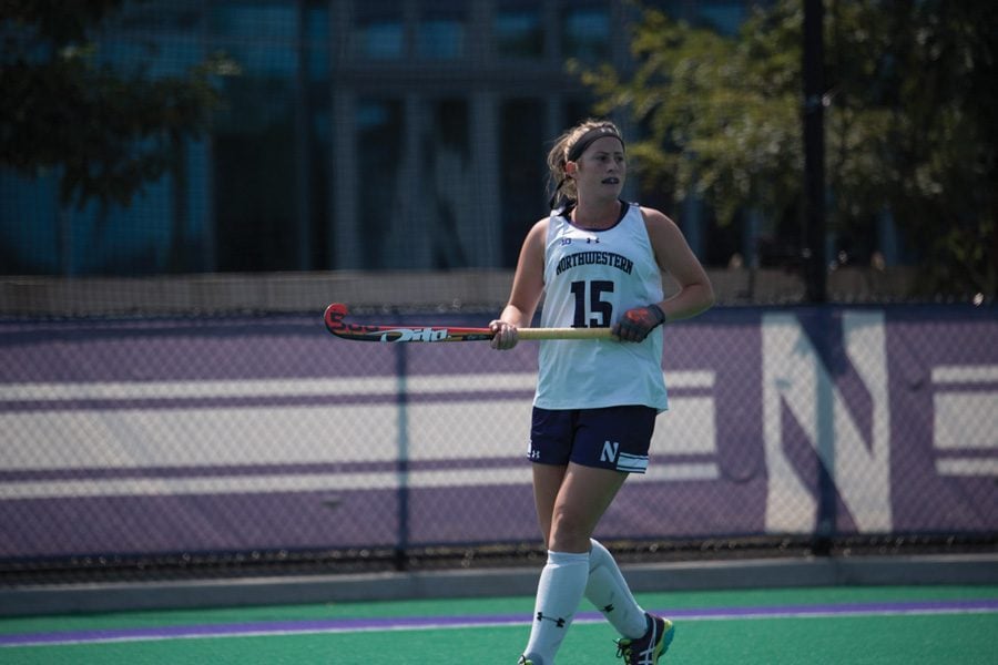 Kirsten+Mansfield+surveys+the+field.+The+senior+will+need+to+have+a+strong+season+for+NU+to+qualify+for+the+NCAA+Tournament.