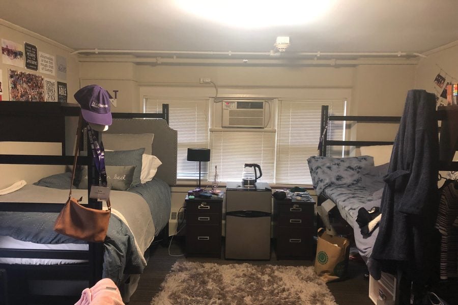  Lia Assimakopoulos’s room in Willard Hall. A survey conducted earlier this year by Deloitte estimated families would spend $25.5 billion in back to college shopping. 
