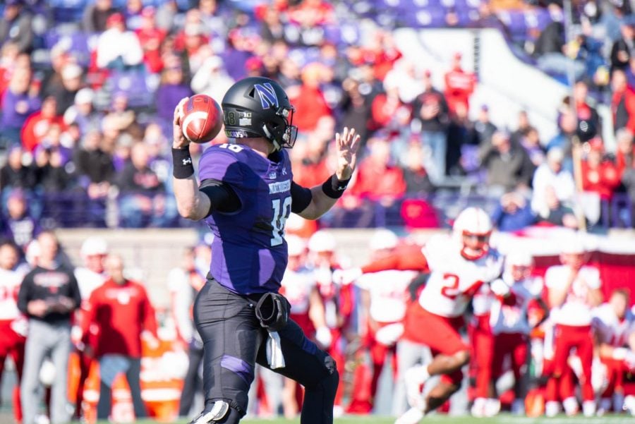 Clayton Thorson fires a pass. The senior quarterback tallied a career-high 455 yards in Saturdays win.