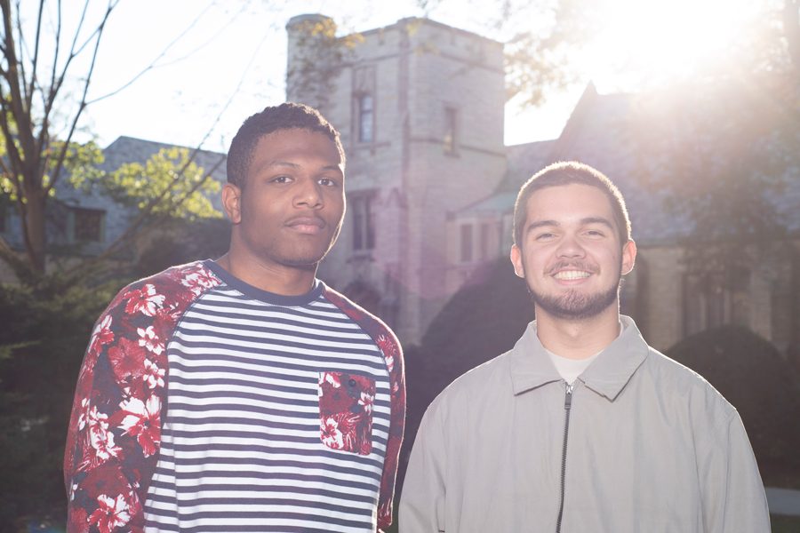 Medill freshman Taj Smith (left) and Weinberg freshman AJ Denhoff, the creators of the track “Josh McKenzie.” Since its release on Smith’s Soundcloud, the song has been played over 1,500 times.