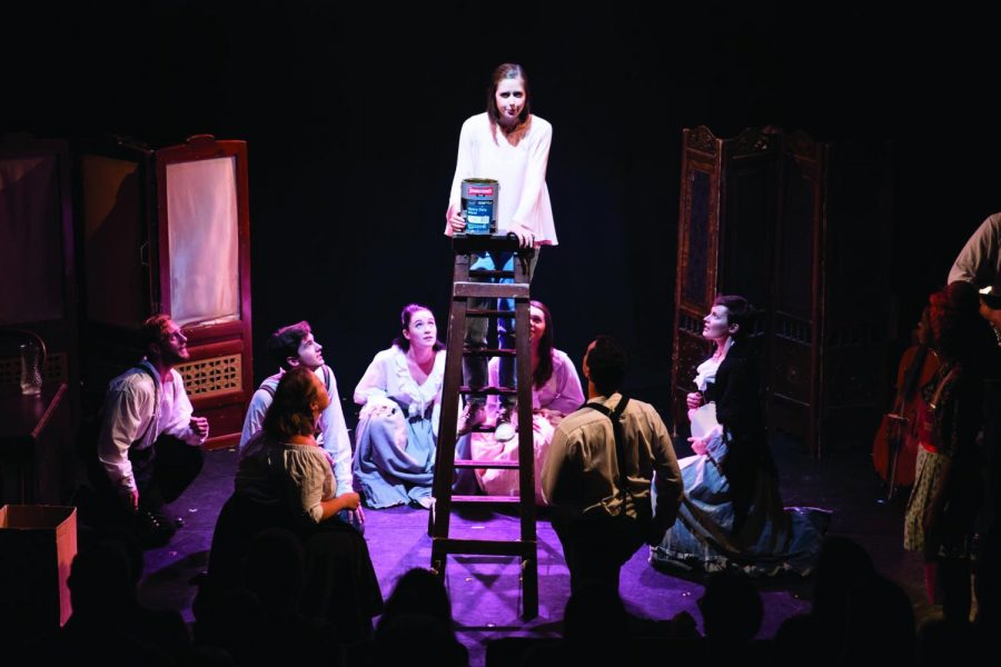 The cast of “Legacy: A Mother’s Song” perform at the Edinburgh Festival Fringe. The show explored the themes of choice and motherhood.