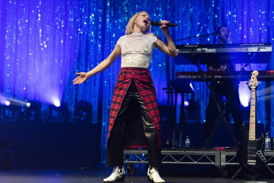 Carly Rae Jepsen belts her hit songs in Welsh-Ryan Arena. Jepsen recently released a new song, Party for One.