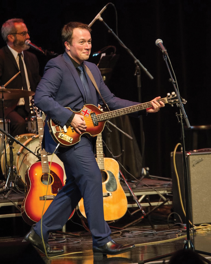 Michael Mahler performs at a concert. The communication alum recently won a Jeff Award for music directing “Buddy – The Buddy Holly Story.” 