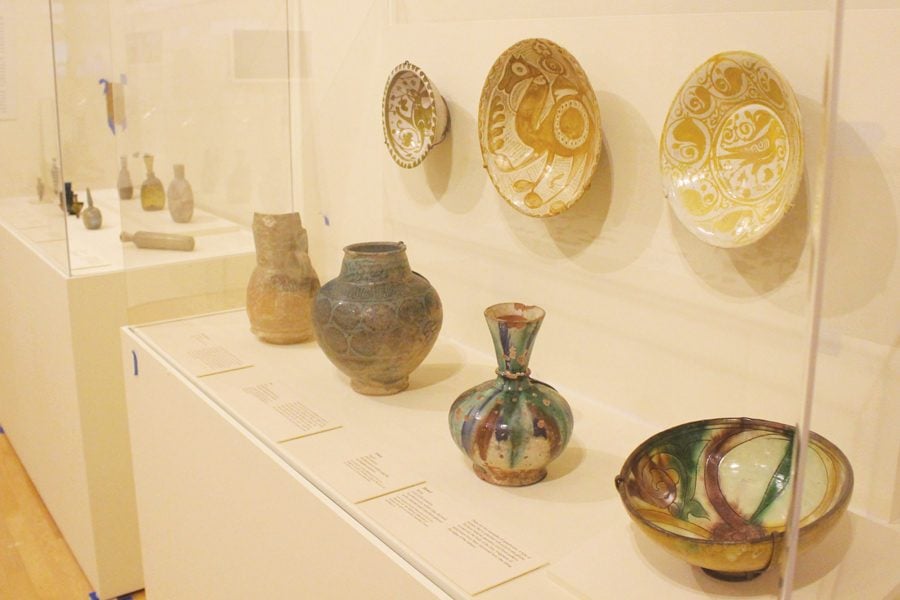 Ceramic vases, among other African artifacts, are on display in “Caravans of Gold, Fragments in Time: Arts, Culture and Exchange Across Medieval Saharan Africa.” The exhibition opens this Saturday and will be at The Block Museum of Art through July 21.
