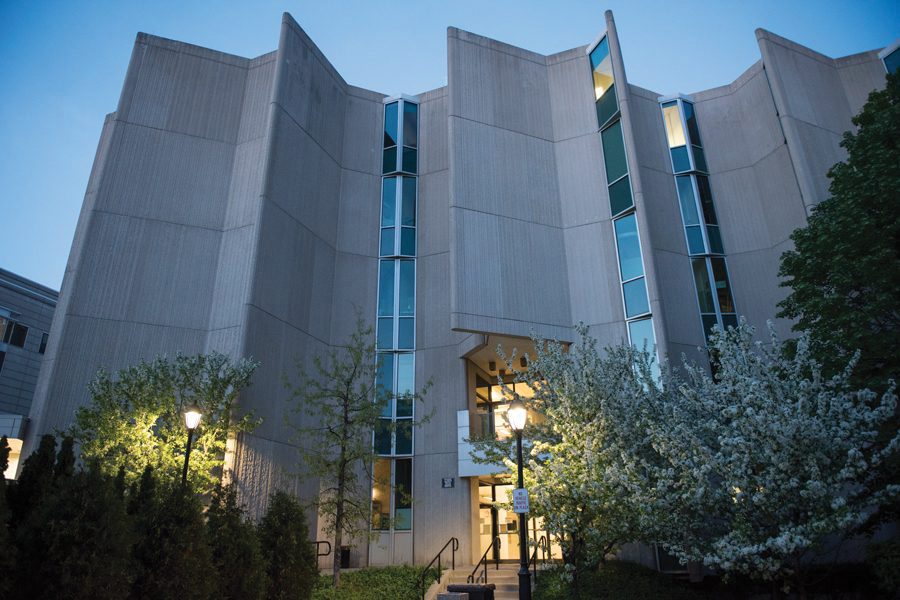 Hogan Biological Sciences Building, where the Center for Hierarchical Materials Design is located. The center’s primary goal is to accelerate the process of developing new materials while lowering manufacturing costs.