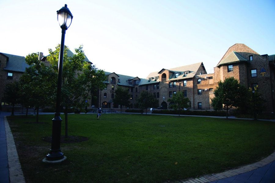 The fraternity quad. Three fraternities and two additional student organizations have been suspended by the University in the past two years.