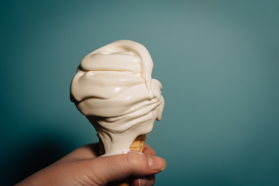 A photo illustration of soft serve ice cream. Soft serve machines were removed from all dining halls after they continued to break down in the fall.