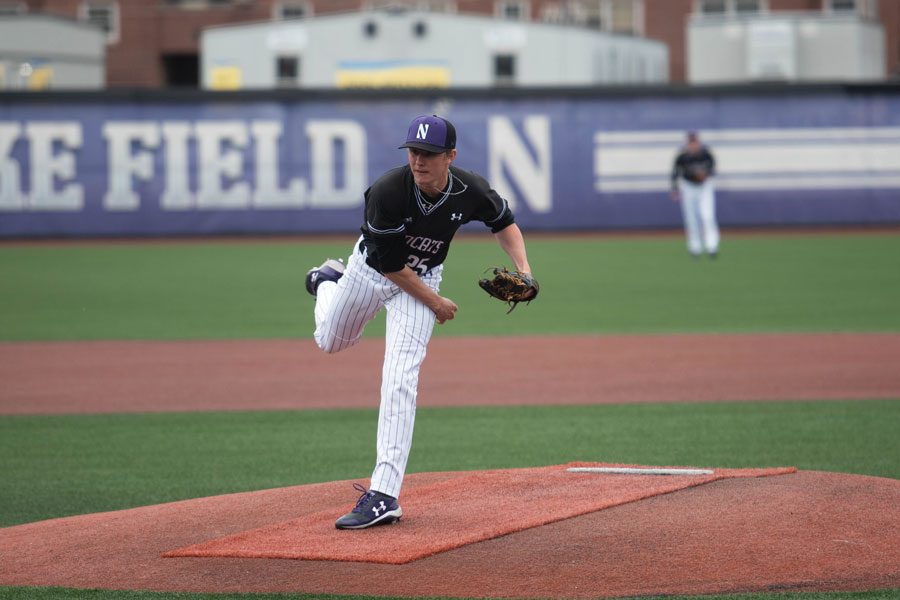 Hank Christie works on the mound. The junior will be NU’s ace in 2019.