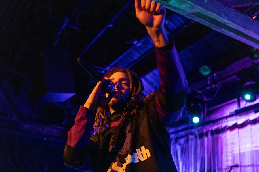 Rapper Kweku Collins performs at A&O’s Chicago Benefit on Thursday. A&O chose local talent to “celebrate the Chicago music scene.”