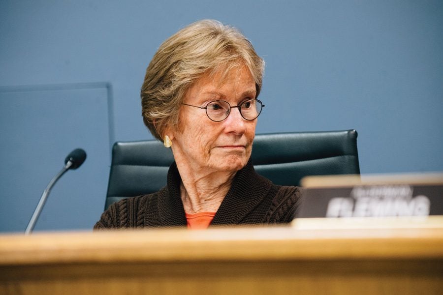 Ald. Eleanor Revelle (7th) speaks at City Council. Revelle expressed continued concern that the proposed development would affect surrounding historical buildings and nature