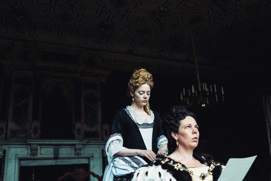 Emma Stone and Olivia Colman in “The Favourite,” directed by Yorgos Lanthimos. 