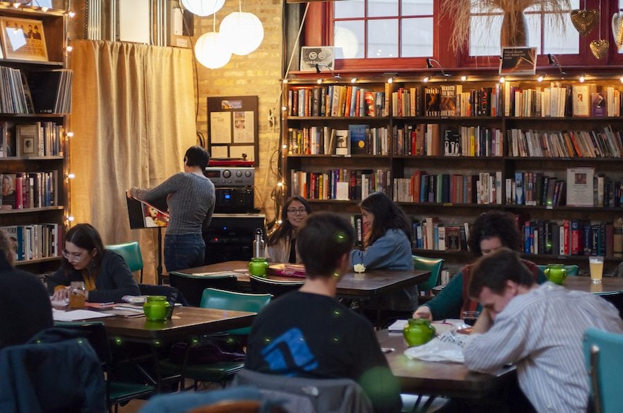 Kibbitznest is a self-described “bookbar” that invites you to “take back control of your humanness.” That means comfy chairs, lots of board games, and — gasp — no WiFi.