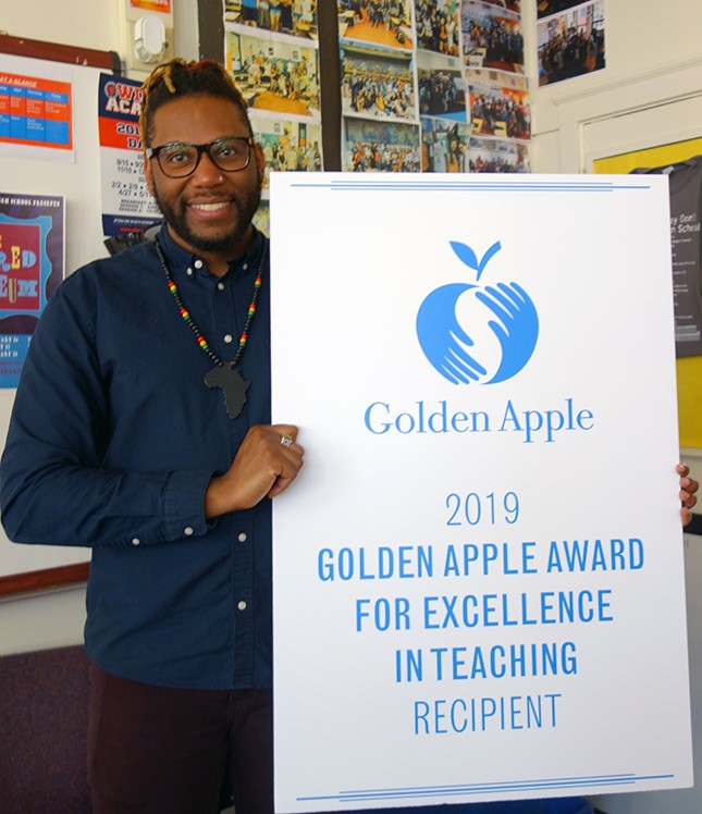 Corey+Winchester%2C+history+and+social+sciences+teacher+at+Evanston+Township+High+School.+Winchester+was+selected+as+a+2019+recipient+of+the+Golden+Apple+Award+for+Excellence+in+Teaching