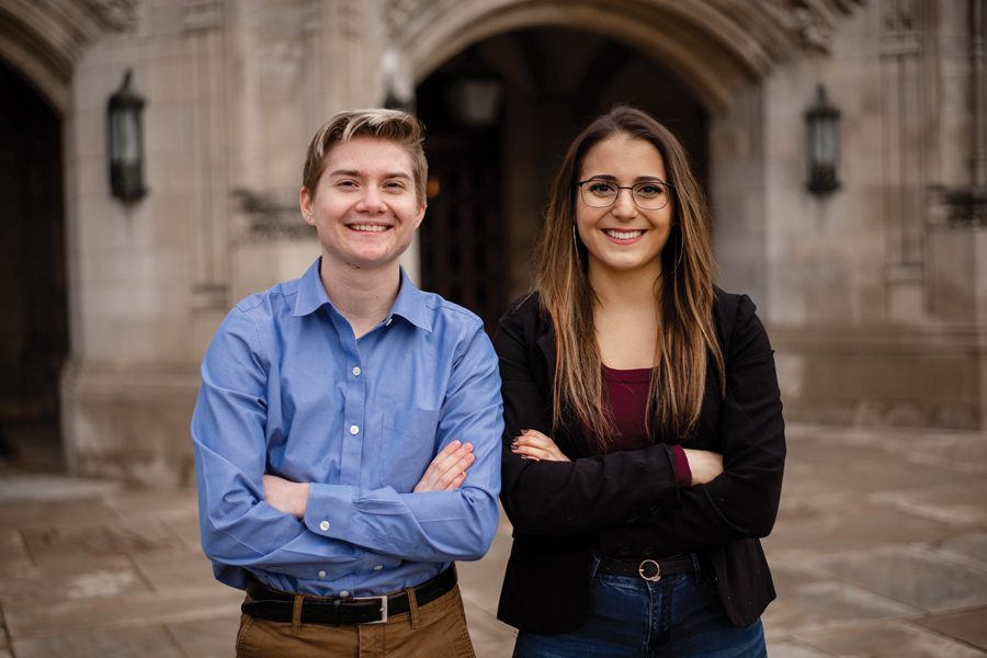 SESP junior Izzy Dobbel and her running mate Adam Davies, also a SESP junior. The two are currently running uncontested for ASG President and Executive Vice President.