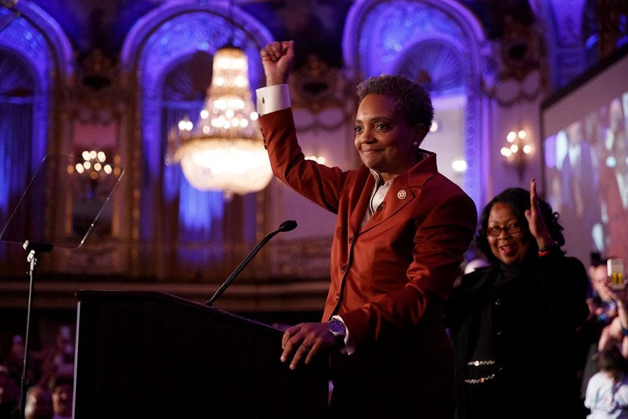 Lori Lightfoot. The former prosecutor received 73 percent of the vote.