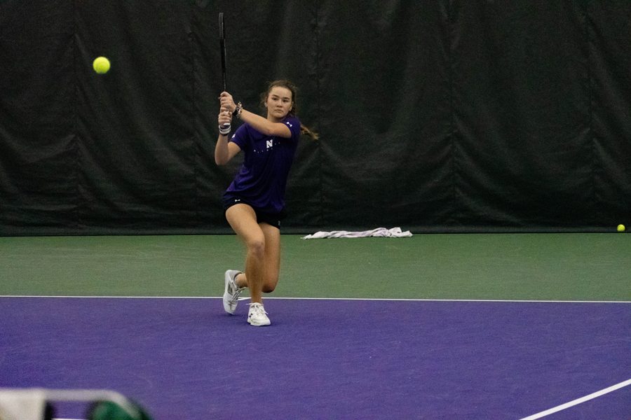 Clarissa Hand hits a shot. The freshman picked up her sixth ranked win in this weekend’s Big Ten Tournament.