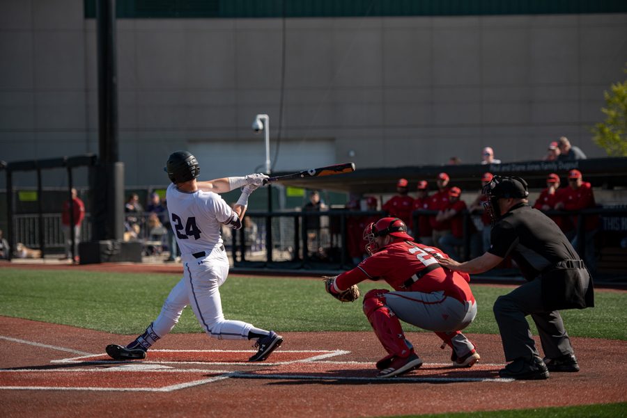 Willie Bourbon swings. The senior first baseman played his final game for the Wildcats on Sunday. 