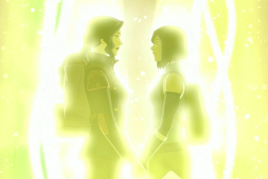 Korra and Asami in “The Legend of Korra.” Since ending in 2014, the show has proven to be a game-changer for queer representation in children’s media.