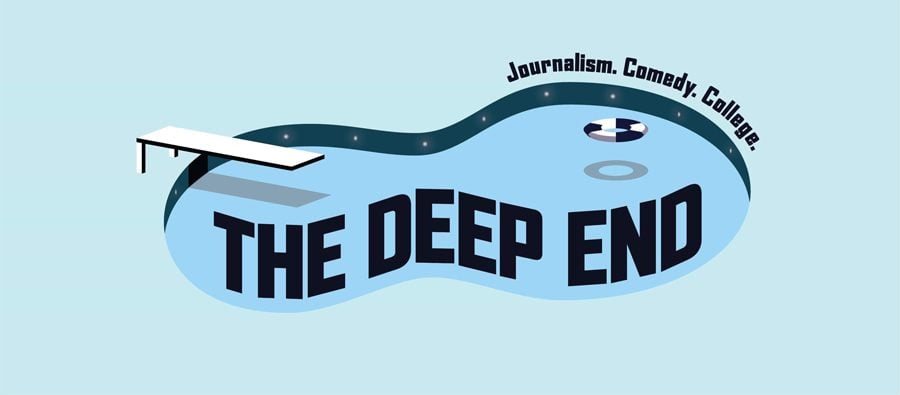 The Deep End’s logo. The new student organization aims to produce a quarterly 15-minute piece that combines investigative journalism with comedic presentation.