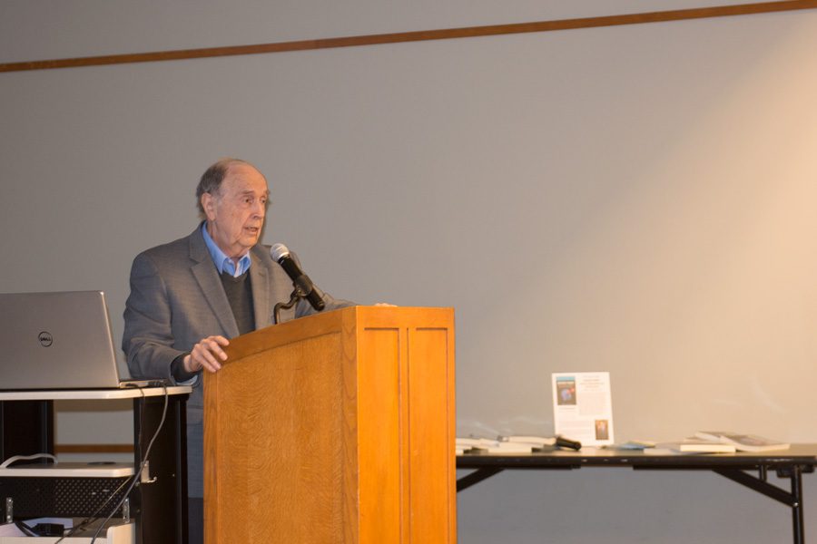 William Walsh speaks at Evanston Public Library. Walsh is the president of the non-profit Walsh Research Institute and author of “Nutrient Power.”