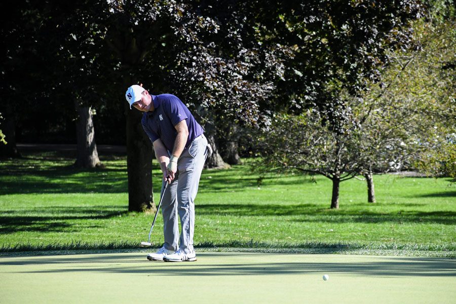 David Nyfjall putts. The Sweden native was named Big Ten Freshman of the Year on Tuesday.
