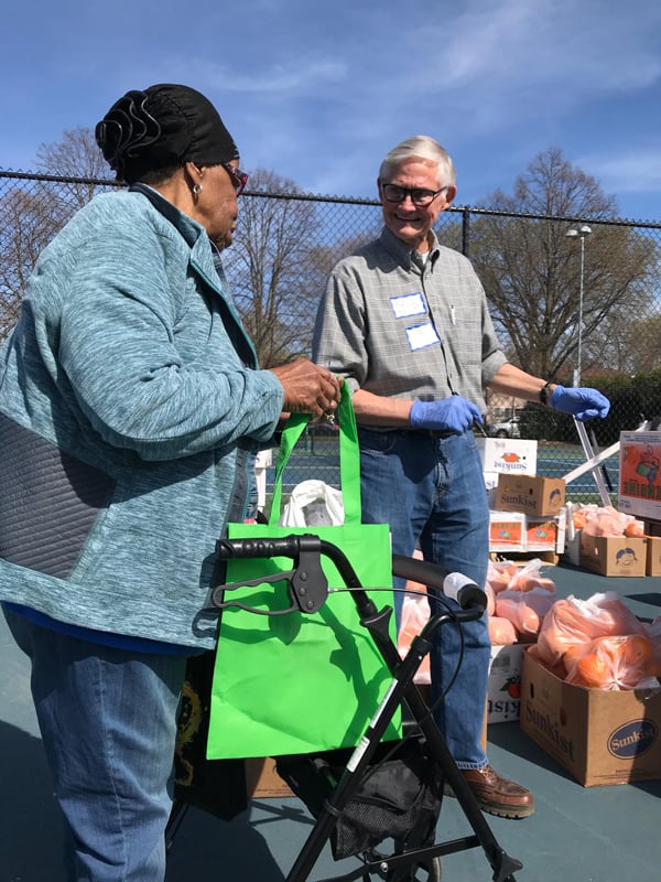 The Producemobile at Fleetwood-Jourdain on April 23. The distribution center provides fresh fruits and vegetables to low-income Cook County residents.