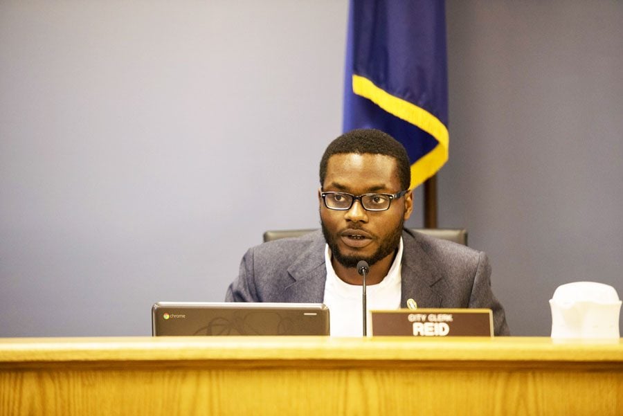 City clerk Devon Reid. Aldermen voted to table a resolution to censure Reid, after several city officials alleged that Reid harassed and threatened them.