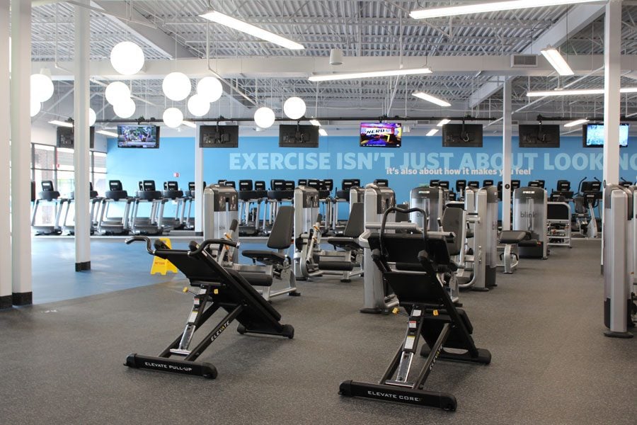 Blink Fitness’ new Evanston location offers dozens of cardio machines for members to use. It also has free weights and personal training sessions.