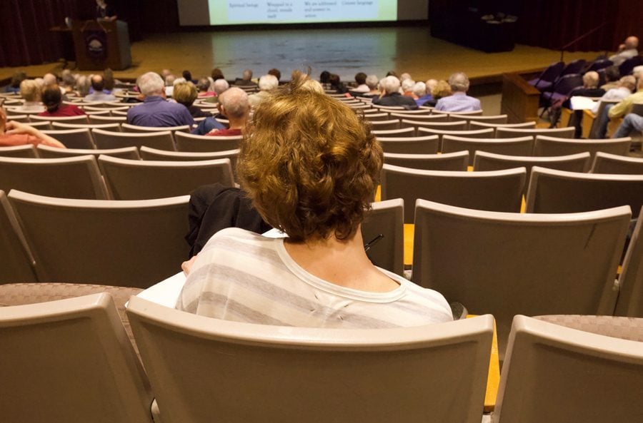 A student listens to Dr. Claire Sufrin lecture as a part of the Continuing Education program from the last school year. The program offers courses in a variety of fields to the public.