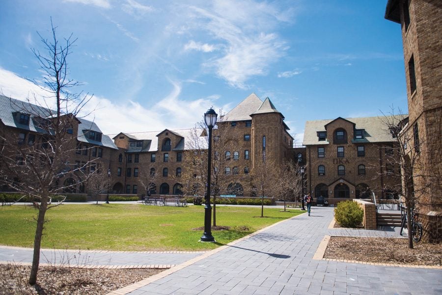 The Pi Kappa Alpha building in Northwestern’s fraternity quad. Many students feel torn over joining Greek life during the Abolish Greek Life movement.