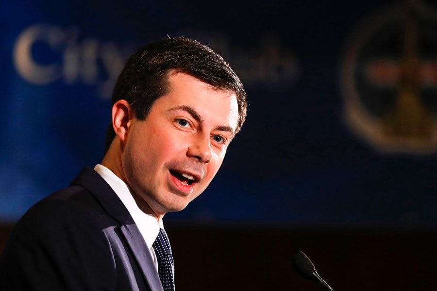 Presidential candidate and South Bend, Ind., Mayor Pete Buttigieg speaks at the City Club of Chicago luncheon in Chicago on May 16, 2019. 