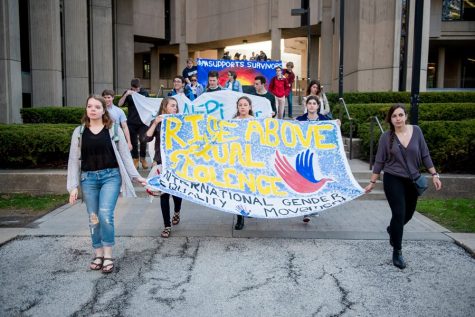 Student protesters during the 2016 Take Back the Night annual march. Northwestern’s Office of Equity released the results of the 2019 Association of American Universities Campus Climate Survey on Tuesday.