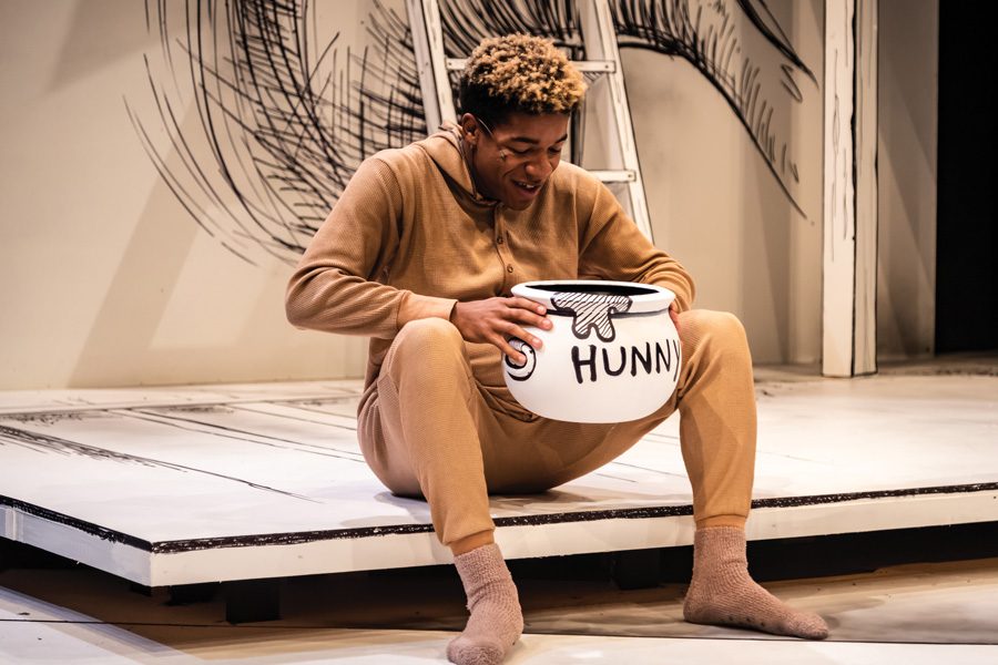Communication sophomore Jay Towns rehearses “Winnie-the-Pooh.” Presented by Imagine U, the show opens this Friday at the Virginia Wadsworth Wirtz Center for the Performing Arts and will run through Nov. 17.