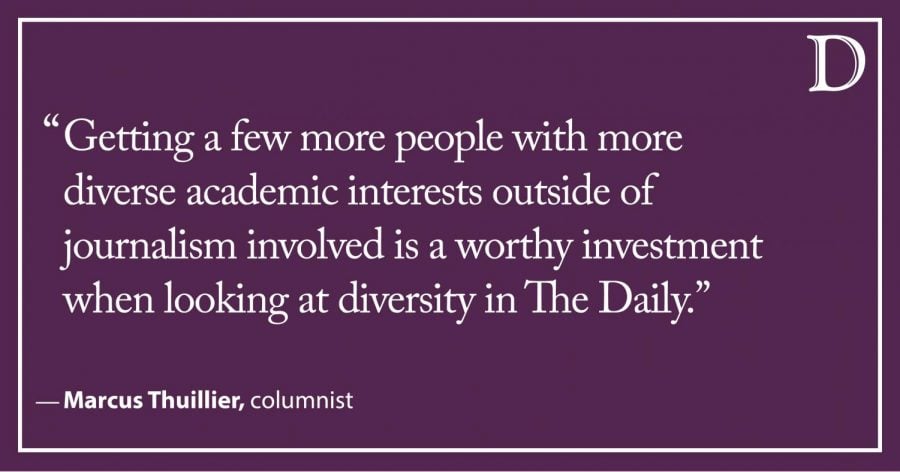 Thuillier: Diversity at The Daily is important, down to the subject you study