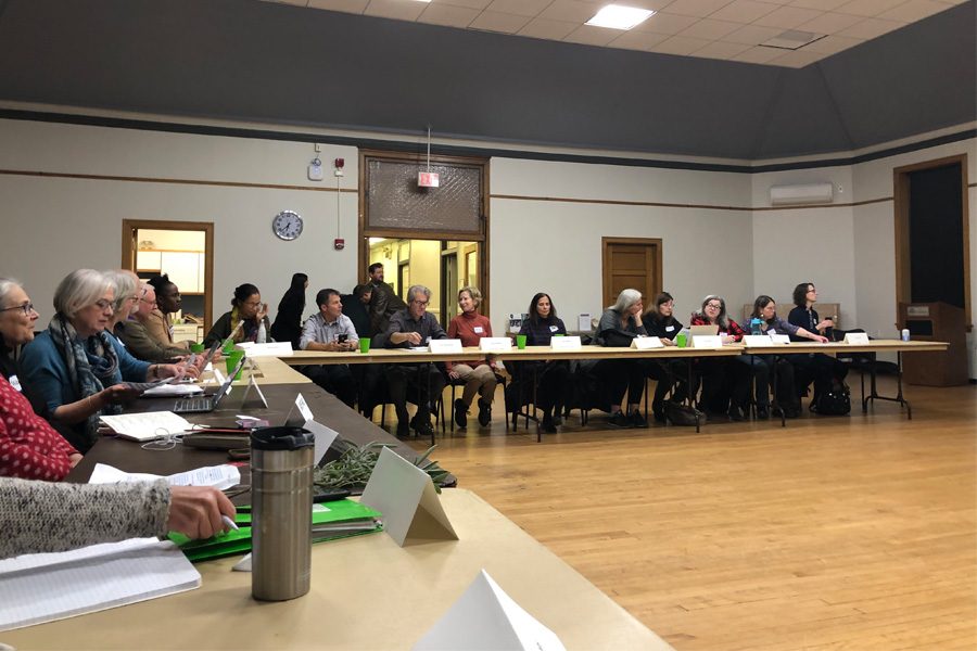 Organization representatives at Wednesday’s coordination meeting for the Climate Action and Resilience Plan. City staff held the meeting so Evanston organizations could come together and discuss possible collaborations to further CARP-related objectives.