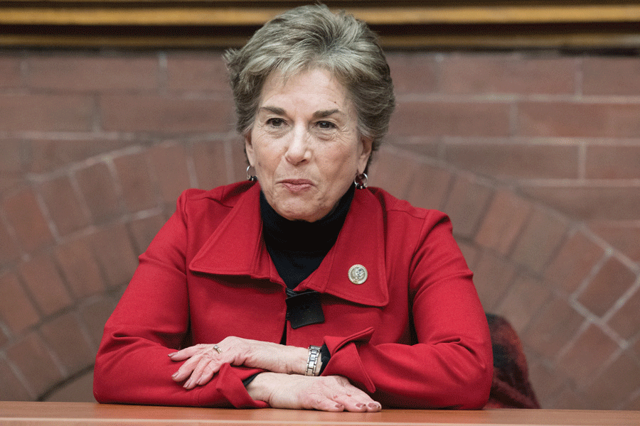 U.S.+Rep.+Jan+Schakowsky+%28D-Evanston%29+speaks+at+an+event+in+January+2018.+Schakowsky+is+currently+up+for+re-election+against+Republican+Sargis+Sangari.%0A