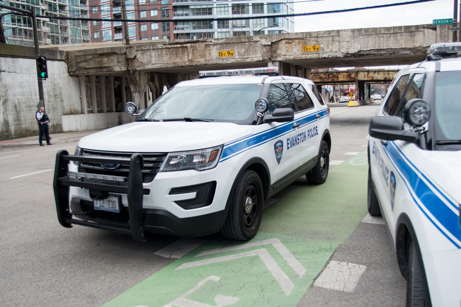 An Evanston Police Department vehicle. Crime in Evanston through November 2019 increased by 10.3 percent compared to the previous year.