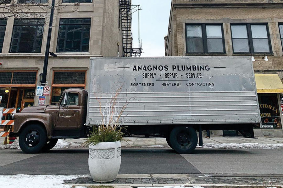 A truck from the television show Fargo. The show filmed in Evanston on Thursday, Jan. 30. 