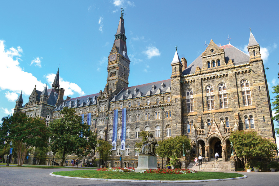Georgetown University in Washington, D.C. Georgetown’s Board of Directors voted this month to fully divest its endowment from fossil fuels after years of action from Fossil Free Georgetown.