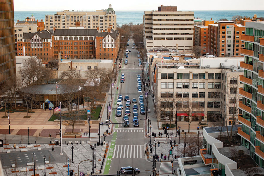 A view of Evanston from above. 