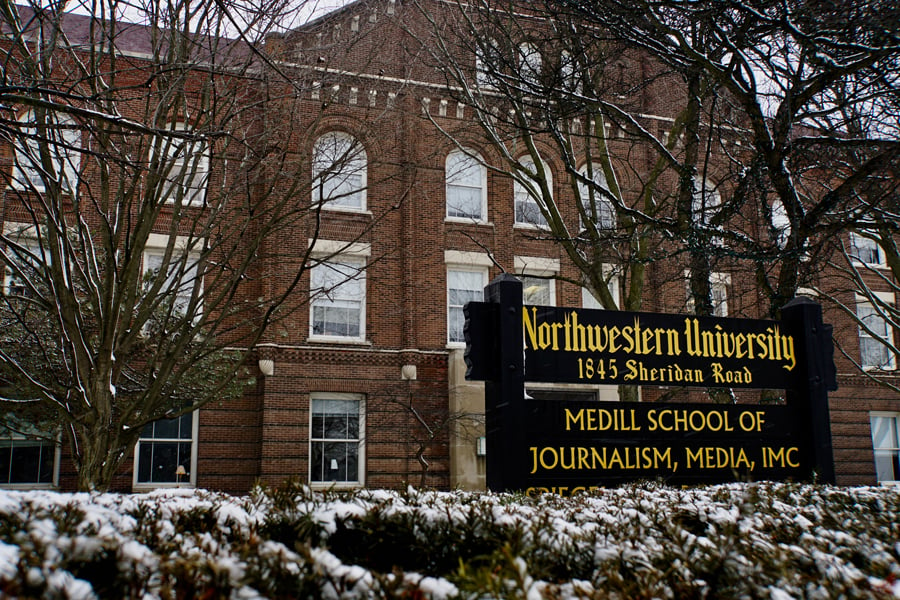 Fisk Hall, home to the Medill School of Journalism, at 1845 Sheridan Rd. The school canceled all Spring Quarter Journalism Residencies for students Thursday afternoon.  